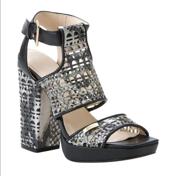 Calvin Klein Black and White Snake Platform Pump Formal Shoes 7 - Picture 14 of 14